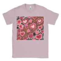 Lilac valentine's day hearts with leopard and cowhide Classic Tee - RanaPortraitStore
