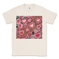 Natural valentine's day hearts with leopard and cowhide Classic Tee - RanaPortraitStore
