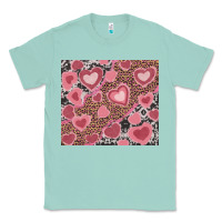 Seafoam valentine's day hearts with leopard and cowhide Classic Tee - RanaPortraitStore