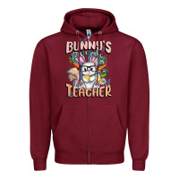 Burgundy Bunny's Favorite Teacher Easter Day Zipper Hoodie - FaDigitalArtStudio