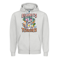 Dove Grey Bunny's Favorite Teacher Easter Day Zipper Hoodie - FaDigitalArtStudio
