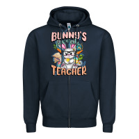 Navy Bunny's Favorite Teacher Easter Day Zipper Hoodie - FaDigitalArtStudio