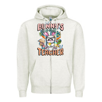 Bunny's Favorite Teacher Easter Day Zipper Hoodie | Teevron
