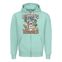 Seafoam Bunny's Favorite Teacher Easter Day Zipper Hoodie - FaDigitalArtStudio