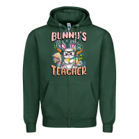 Sports Green Bunny's Favorite Teacher Easter Day Zipper Hoodie - FaDigitalArtStudio