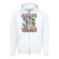 White Bunny's Favorite Teacher Easter Day Zipper Hoodie - FaDigitalArtStudio
