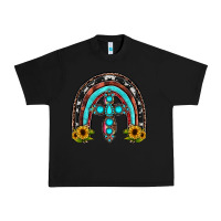 Black cross rainbow Urban Heavy Tee - JahusDesignShop