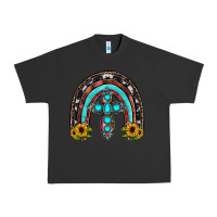 Pigment Black cross rainbow Urban Heavy Tee - JahusDesignShop