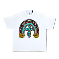White cross rainbow Urban Heavy Tee - JahusDesignShop