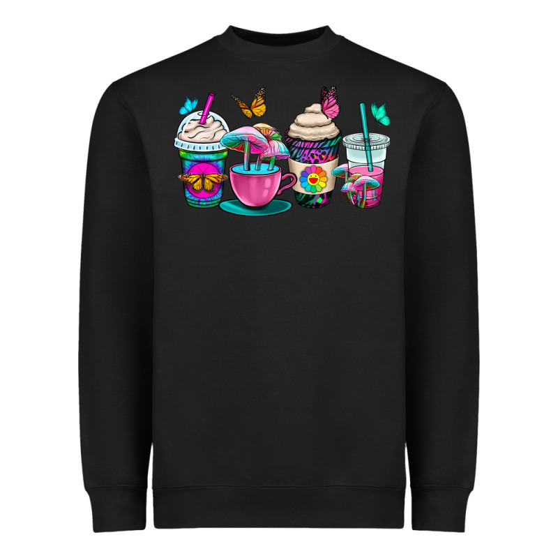 Tie Dye Coffee Cups Heavyweight Sweatshirt by OliviaCreatesArt | Teevron