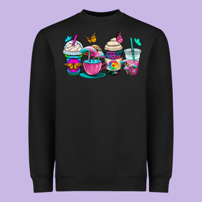 Tie Dye Coffee Cups Heavyweight Sweatshirt Designed By Oliviacreatesart