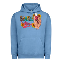 Pigment Pebble Blue western sunflowers nail boss Urban Hoodie - Artiststas