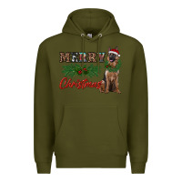 Army Green merry christmas german shepherd Premium Hoodie - RanaPortraitStore