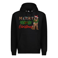 Black merry christmas german shepherd Premium Hoodie - RanaPortraitStore