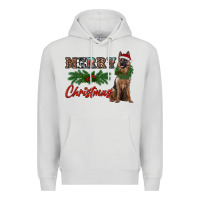 Dove Grey merry christmas german shepherd Premium Hoodie - RanaPortraitStore