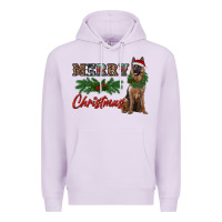 Lilac merry christmas german shepherd Premium Hoodie - RanaPortraitStore