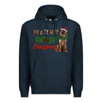 Navy merry christmas german shepherd Premium Hoodie - RanaPortraitStore