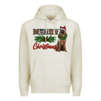 Oatmeal Heather merry christmas german shepherd Premium Hoodie - RanaPortraitStore