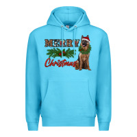 Ocean Blue merry christmas german shepherd Premium Hoodie - RanaPortraitStore