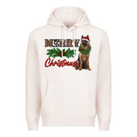 Pale Pink merry christmas german shepherd Premium Hoodie - RanaPortraitStore