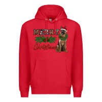 Red merry christmas german shepherd Premium Hoodie - RanaPortraitStore