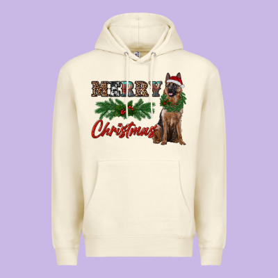 Merry Christmas German Shepherd Premium Hoodie Designed By Ranaportraitstore