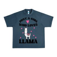 Midnight Navy Llama Just A Girl Who Loves Llamas Urban Heavy Tee - Bettercallsaul