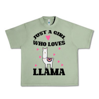 Oil Green Llama Just A Girl Who Loves Llamas Urban Heavy Tee - Bettercallsaul