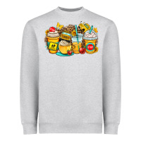 Heather Grey school bus coffee cups Heavyweight Sweatshirt - OliviaCreatesArt