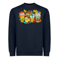 Navy school bus coffee cups Heavyweight Sweatshirt - OliviaCreatesArt