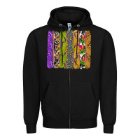 Black Mardi Gras Brushstrokes Zipper Hoodie - BundleAndBundleShop