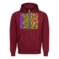 Burgundy Mardi Gras Brushstrokes Zipper Hoodie - BundleAndBundleShop