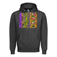 Charcoal Heather Mardi Gras Brushstrokes Zipper Hoodie - BundleAndBundleShop