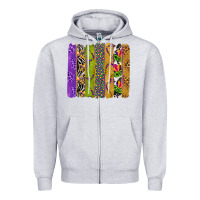 Heather Grey Mardi Gras Brushstrokes Zipper Hoodie - BundleAndBundleShop