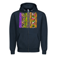 Navy Mardi Gras Brushstrokes Zipper Hoodie - BundleAndBundleShop