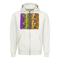 Oatmeal Heather Mardi Gras Brushstrokes Zipper Hoodie - BundleAndBundleShop