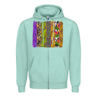 Seafoam Mardi Gras Brushstrokes Zipper Hoodie - BundleAndBundleShop