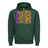 Sports Green Mardi Gras Brushstrokes Zipper Hoodie - BundleAndBundleShop