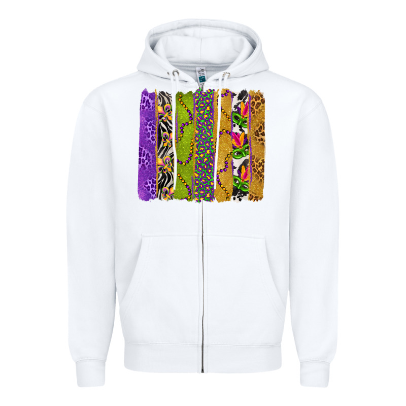 Mardi Gras Brushstrokes Zipper Hoodie by BundleAndBundleShop | Teevron