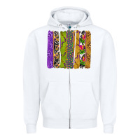 White Mardi Gras Brushstrokes Zipper Hoodie - BundleAndBundleShop