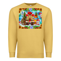 Antique Gold Christmas cowboy gnome Premium Sweatshirt - CowhideDigitalArt