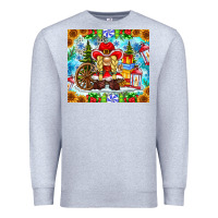 Heather Grey Christmas cowboy gnome Premium Sweatshirt - CowhideDigitalArt