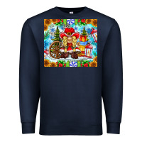 Navy Christmas cowboy gnome Premium Sweatshirt - CowhideDigitalArt