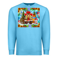 Ocean Blue Christmas cowboy gnome Premium Sweatshirt - CowhideDigitalArt
