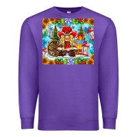 Purple Christmas cowboy gnome Premium Sweatshirt - CowhideDigitalArt