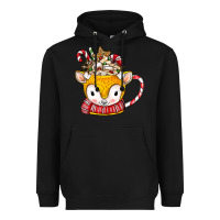 Black coffee cups animal Heavyweight Hoodie - CowhideDigitalArt