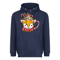Navy coffee cups animal Heavyweight Hoodie - CowhideDigitalArt