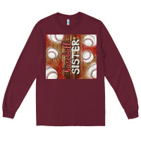 Burgundy baseball sister Long Sleeve Tee - TumblerDesignByShophia