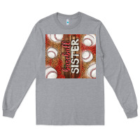 Heather Grey baseball sister Long Sleeve Tee - TumblerDesignByShophia