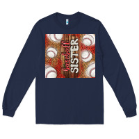 Navy baseball sister Long Sleeve Tee - TumblerDesignByShophia